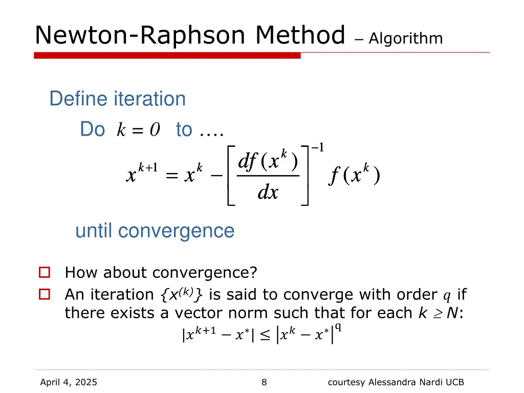 newton raphson method algorithm