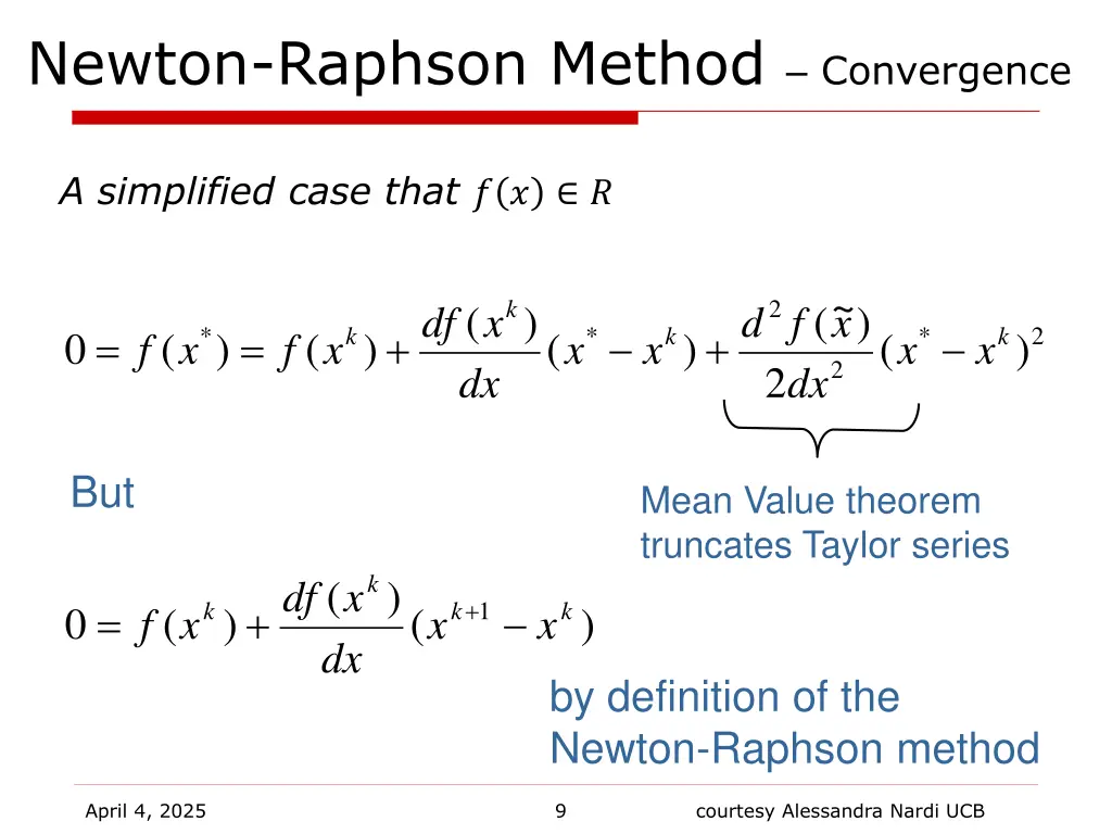newton raphson method convergence