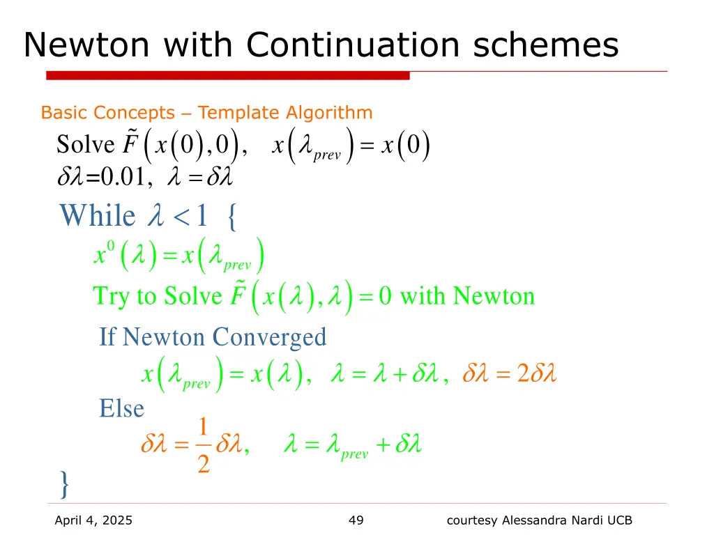 newton with continuation schemes 1