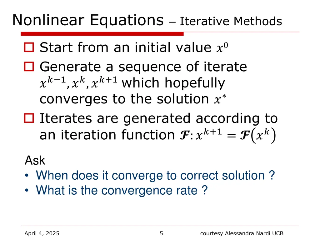 nonlinear equations iterative methods