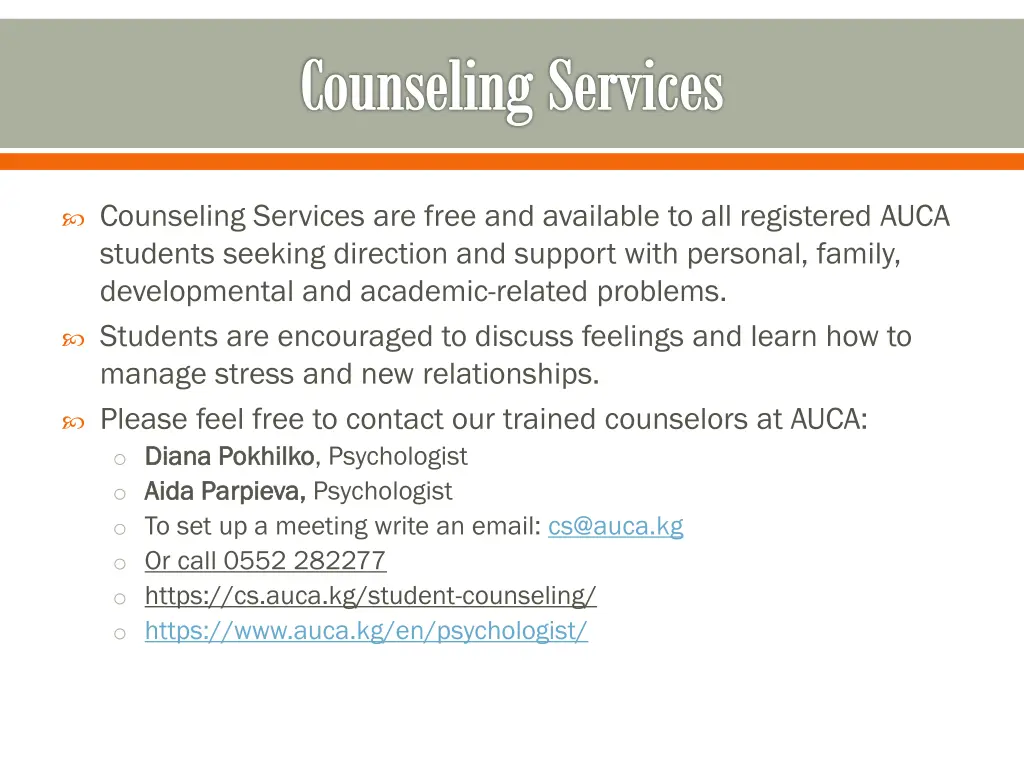 counseling services
