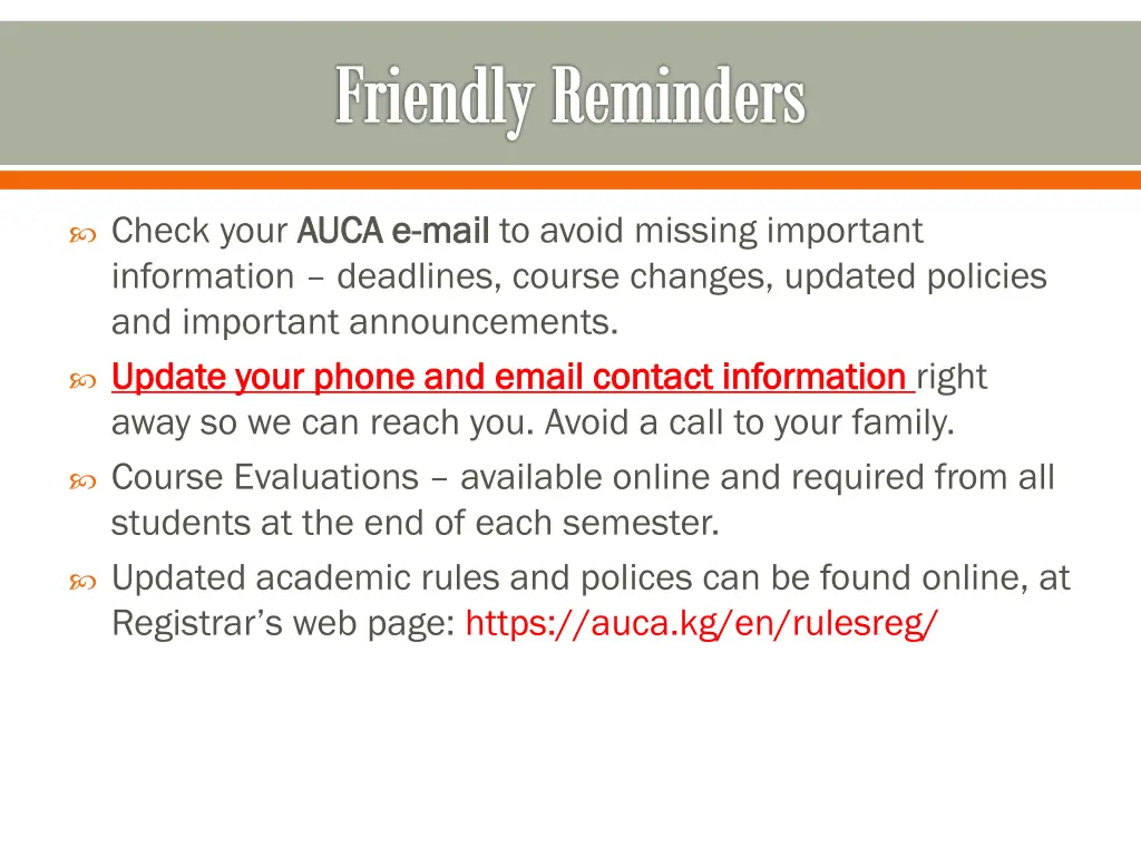 friendly reminders