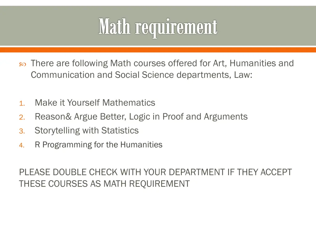 math requirement