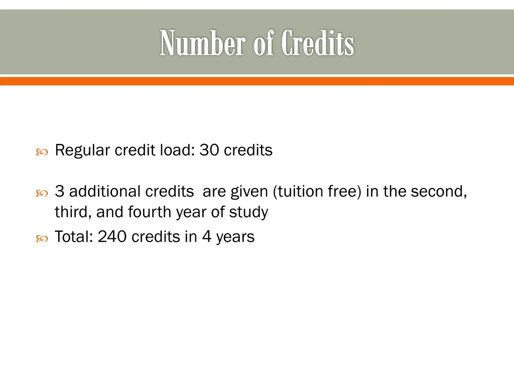 number of credits