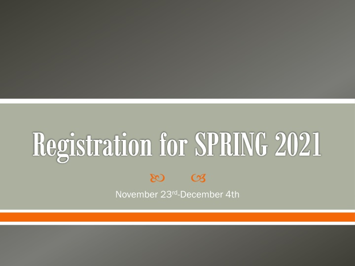 registration for spring 2021