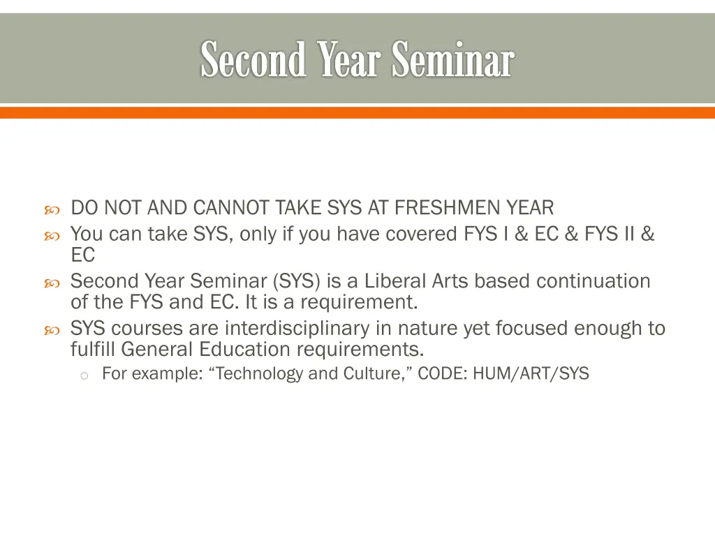 second year seminar