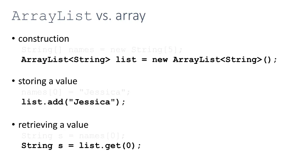 arraylist vs array