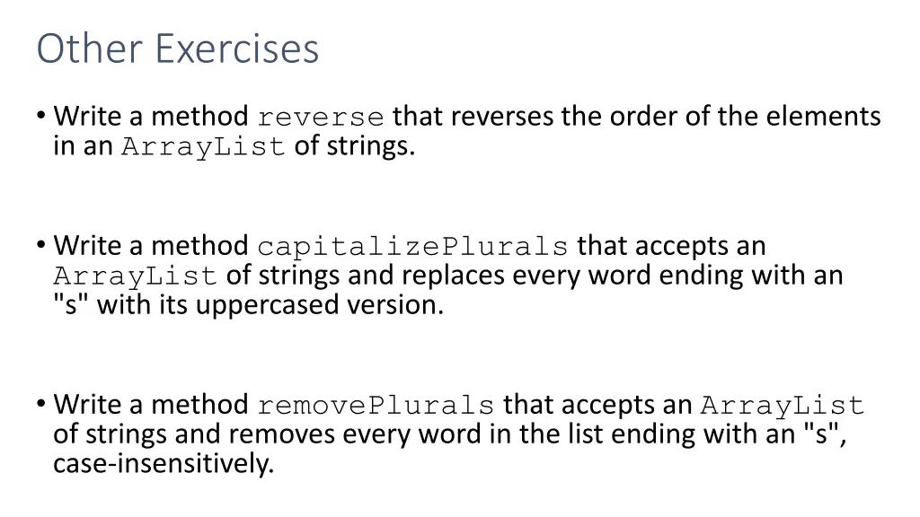 other exercises