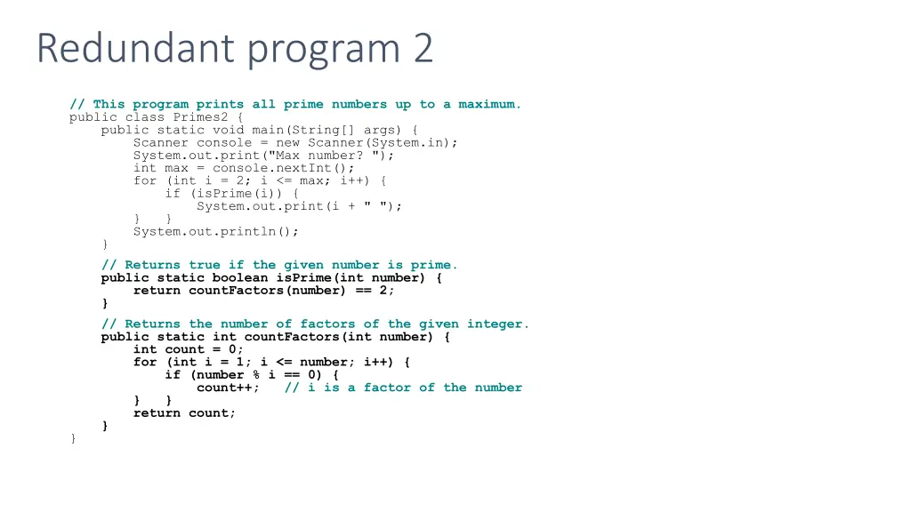 redundant program 2