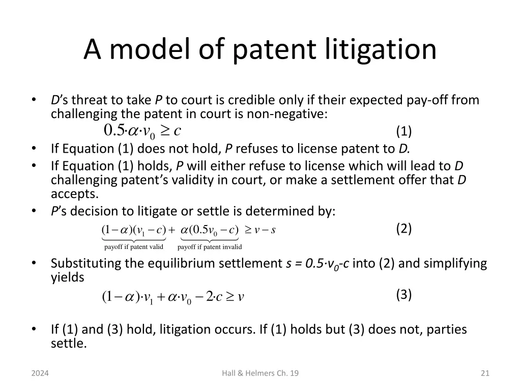 a model of patent litigation 3