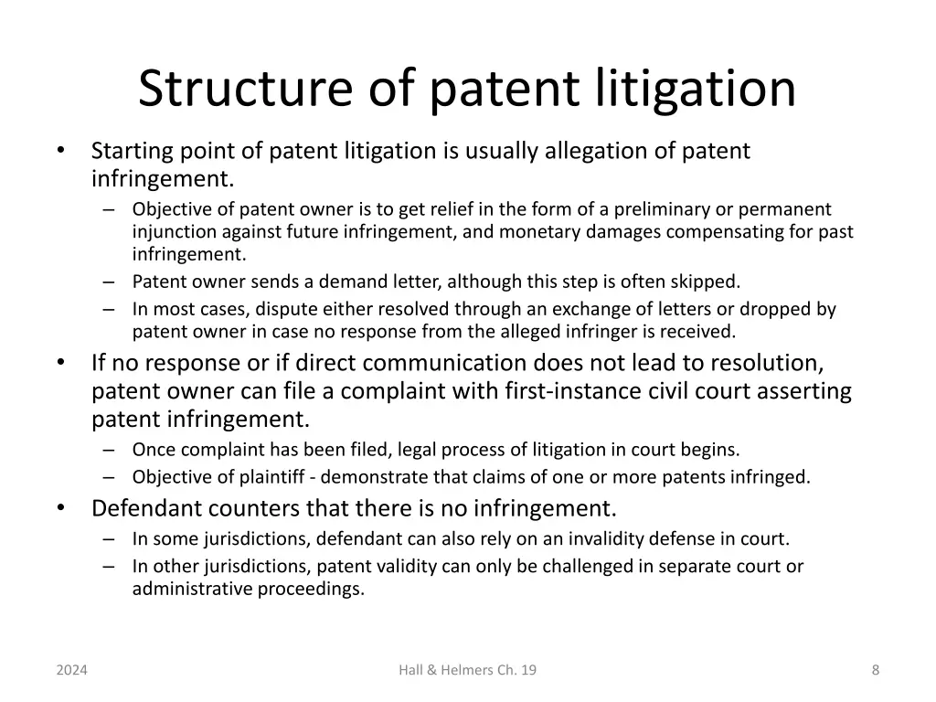 structure of patent litigation 1