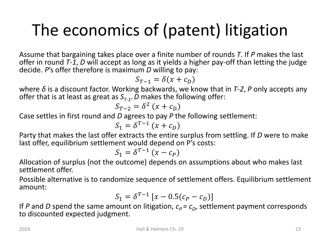 the economics of patent litigation 3