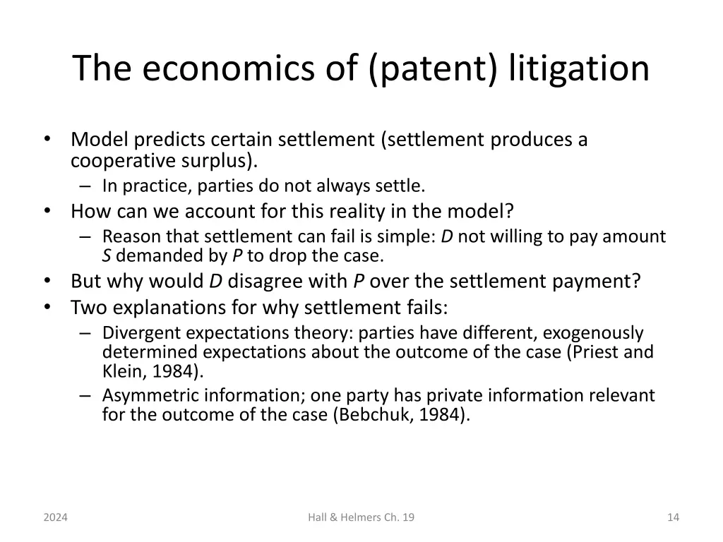 the economics of patent litigation 4