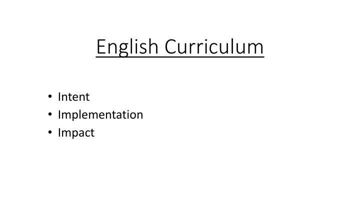 english curriculum