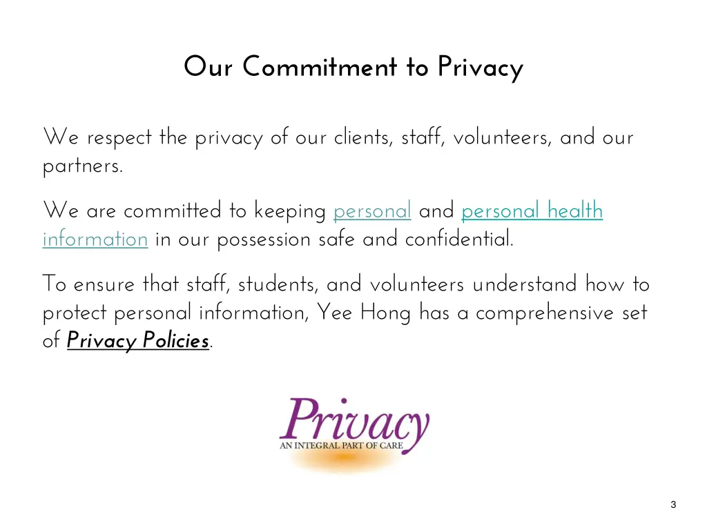 our commitment to privacy