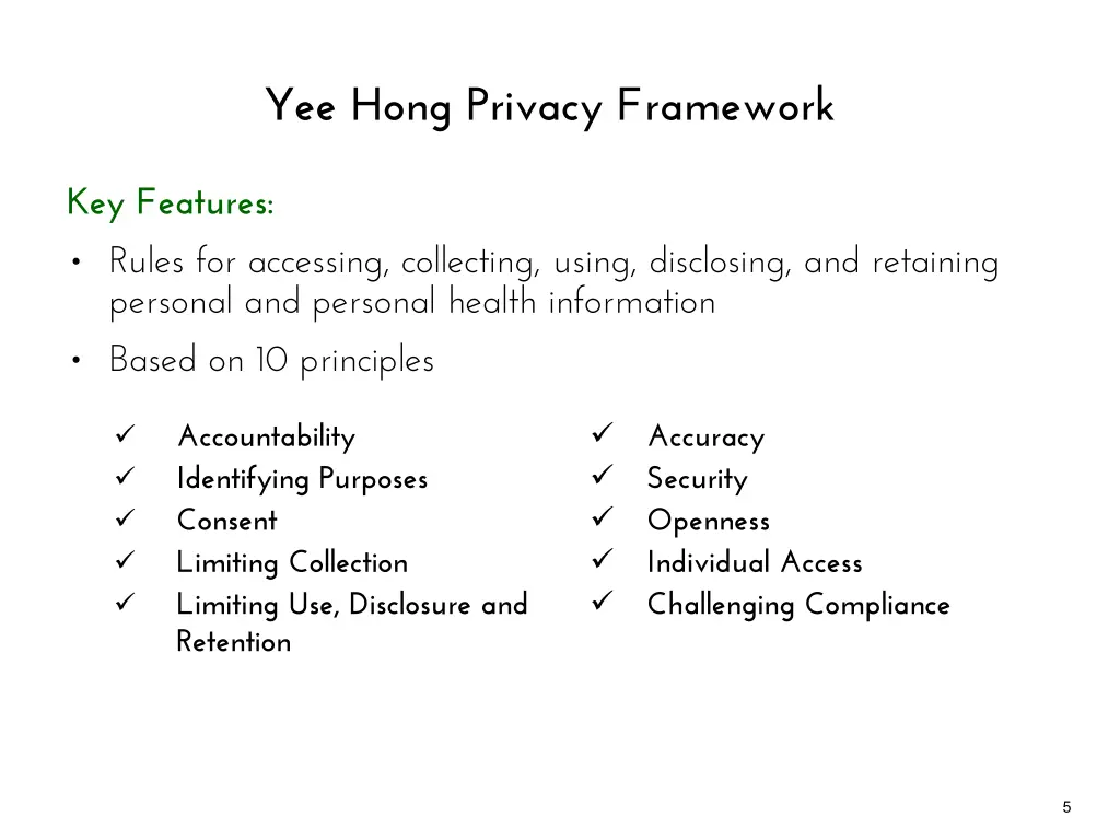yee hong privacy framework
