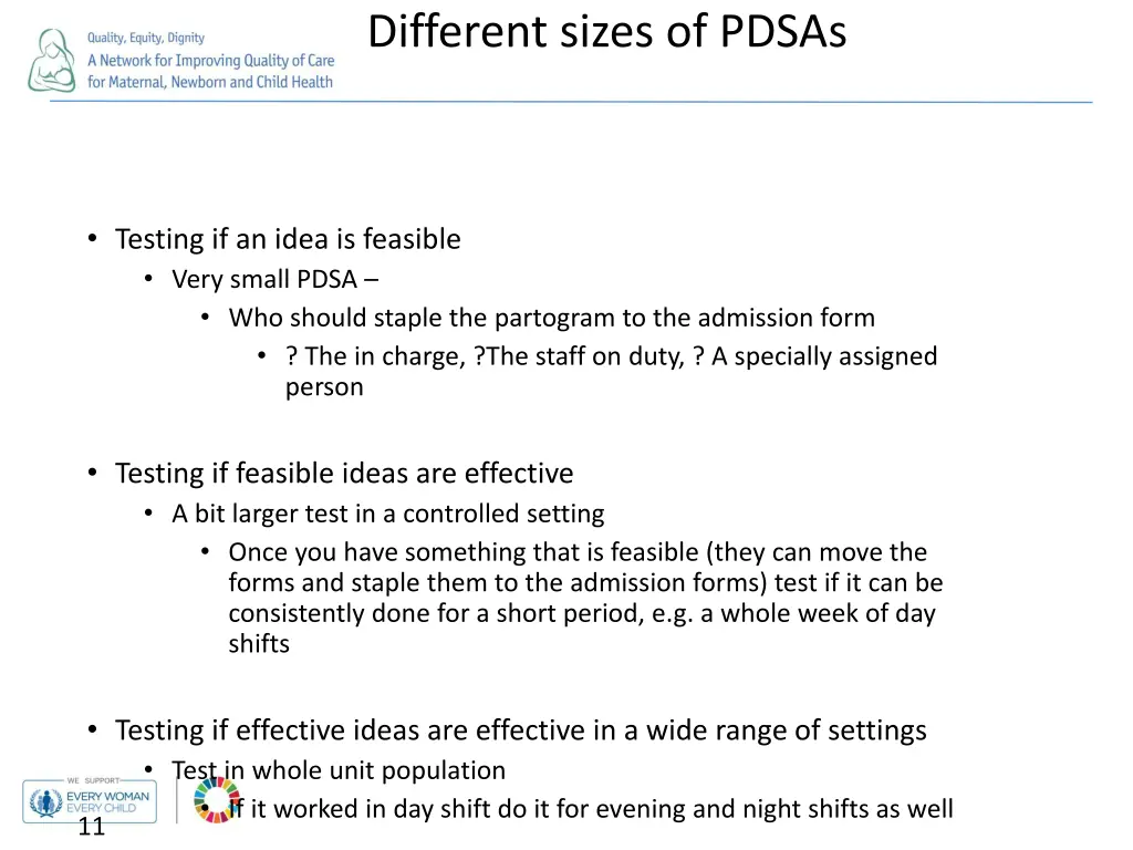 different sizes of pdsas