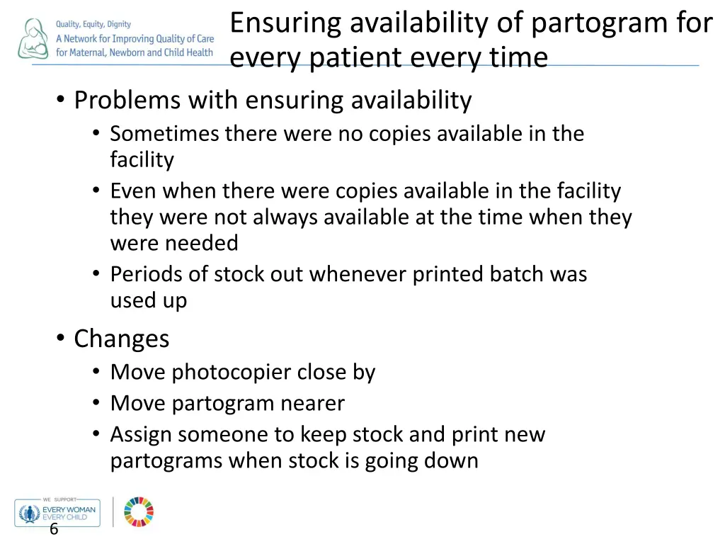 ensuring availability of partogram for every