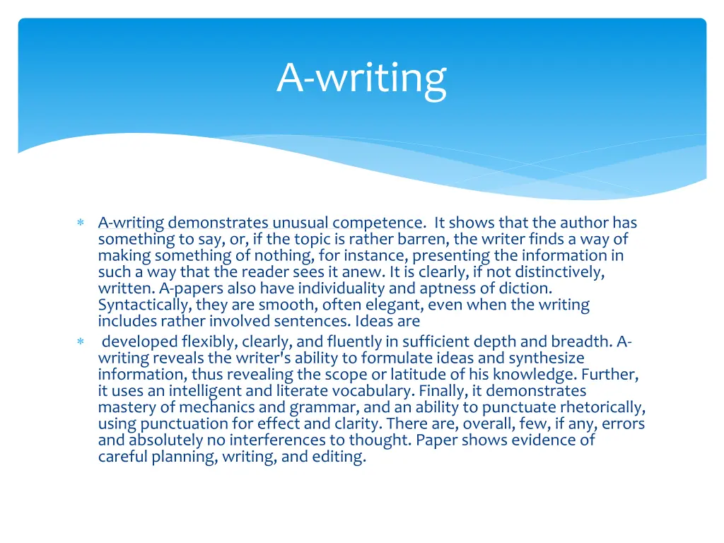a writing