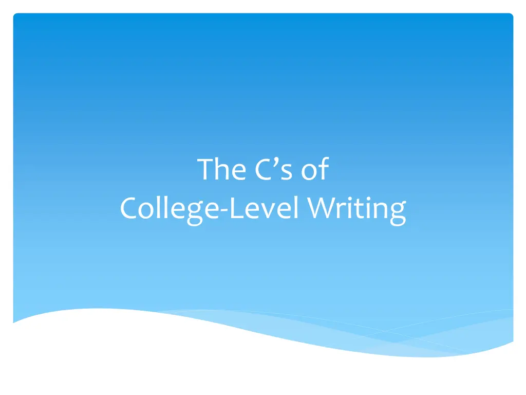 the c s of