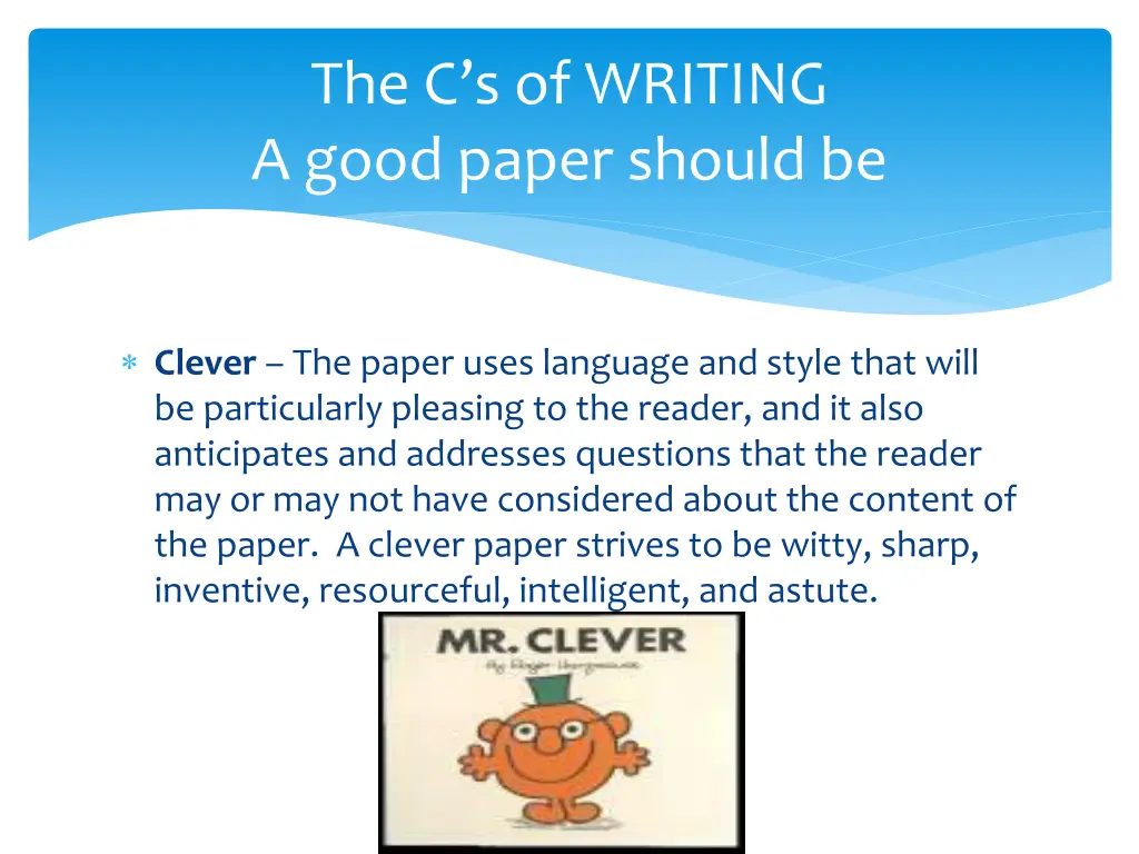 the c s of writing a good paper should be 13