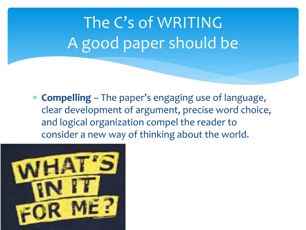 the c s of writing a good paper should be 15