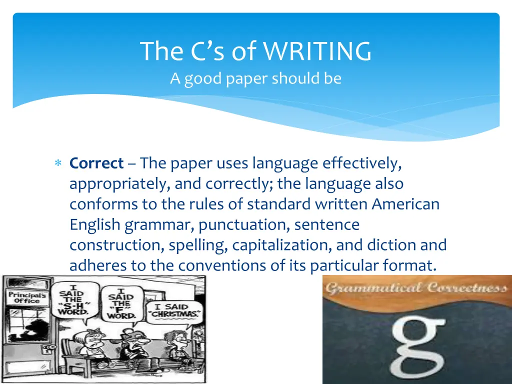 the c s of writing a good paper should be 3
