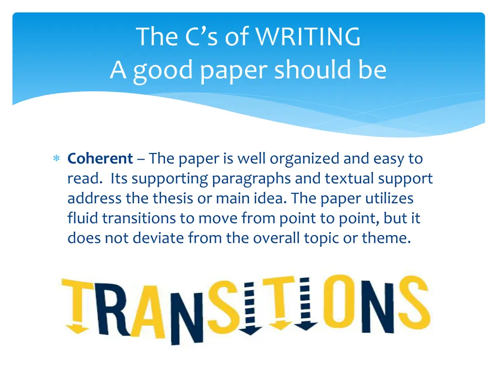 the c s of writing a good paper should be 4