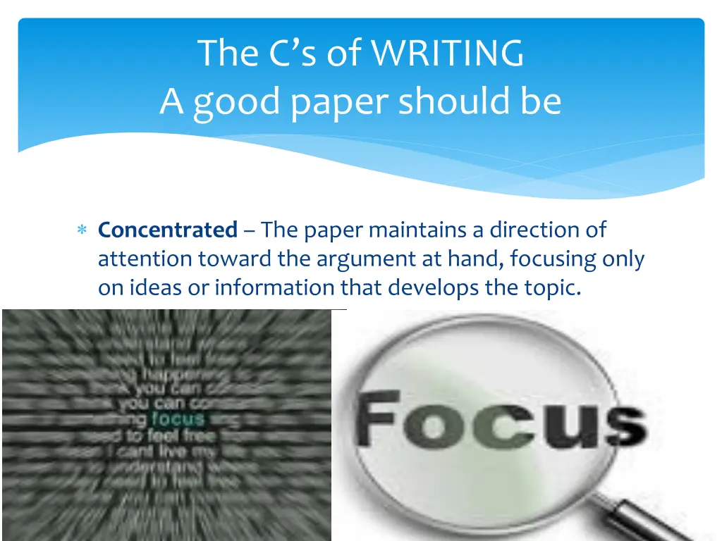 the c s of writing a good paper should be 7