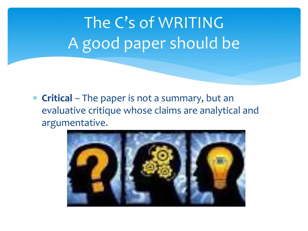 the c s of writing a good paper should be 9