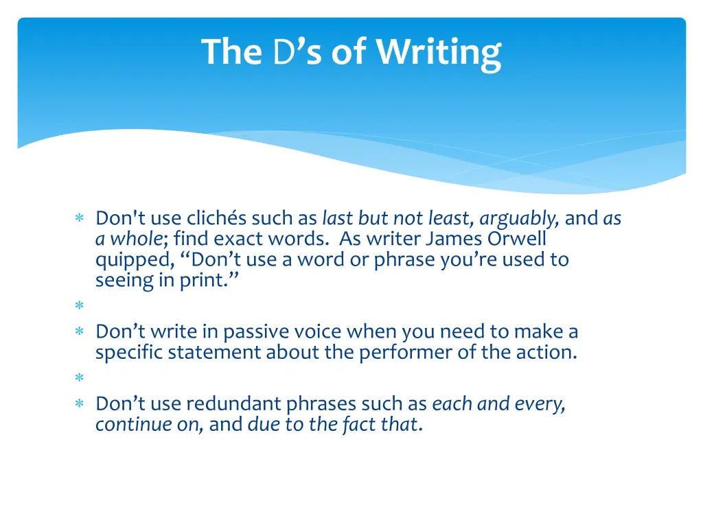the d s of writing 2