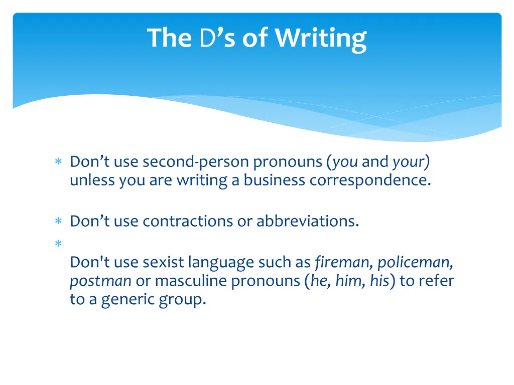 the d s of writing 3