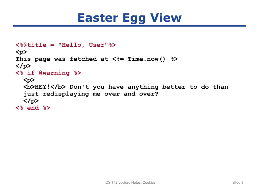 easter egg view
