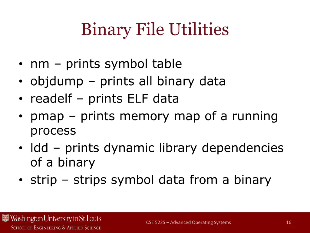 binary file utilities