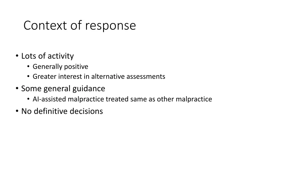 context of response