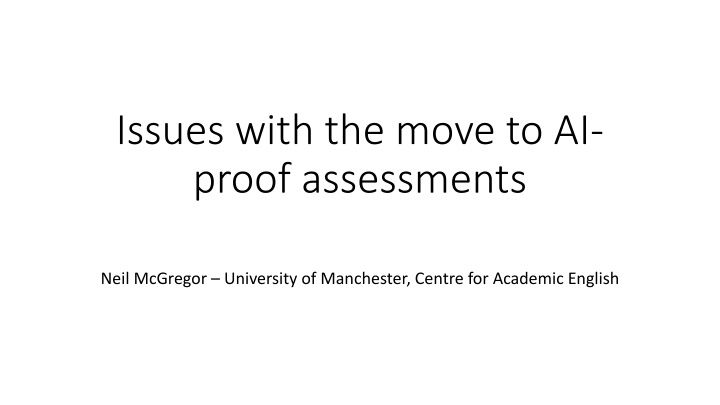 issues with the move to ai proof assessments