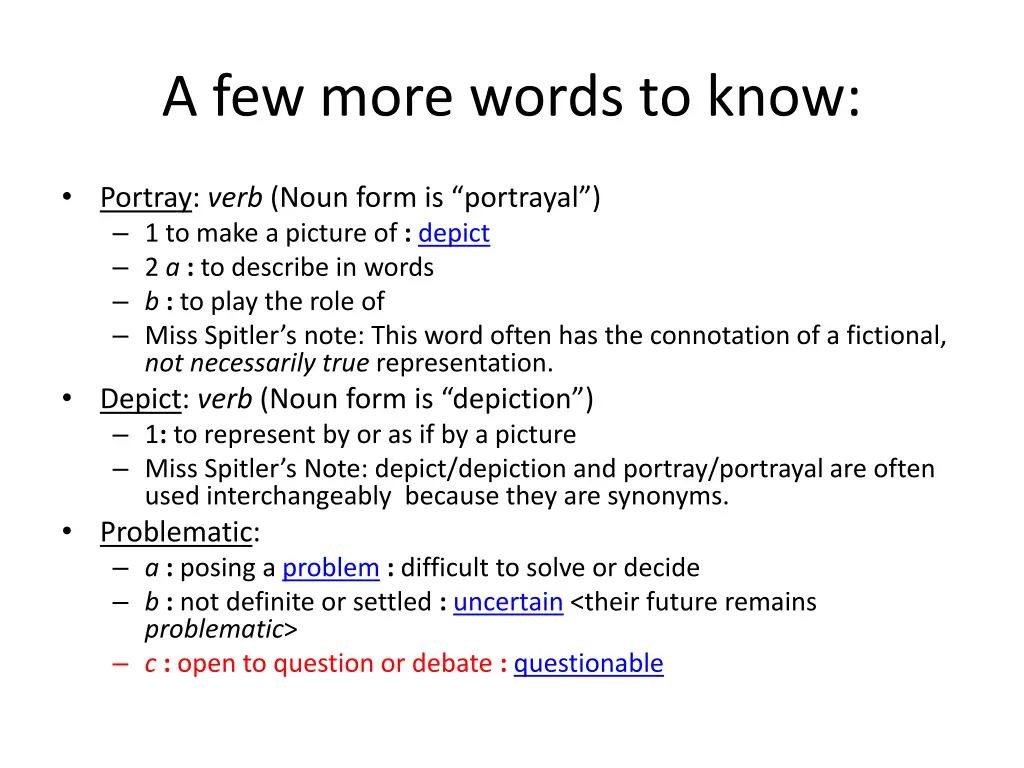 a few more words to know