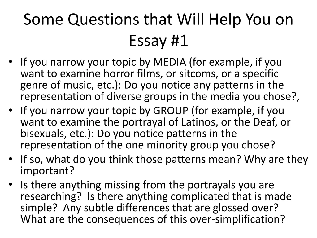 some questions that will help you on essay