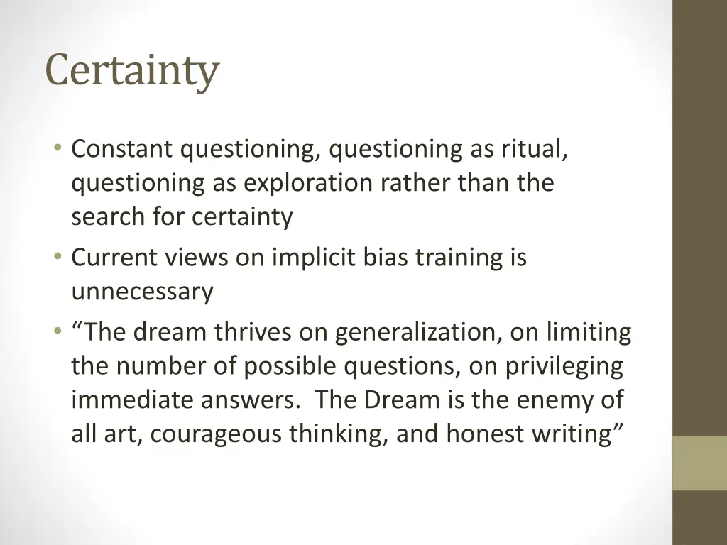 certainty