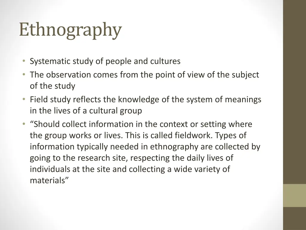 ethnography