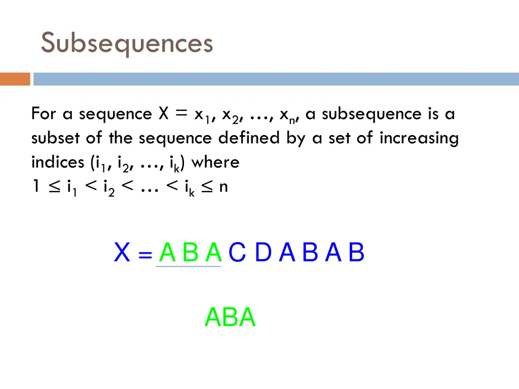 subsequences 1