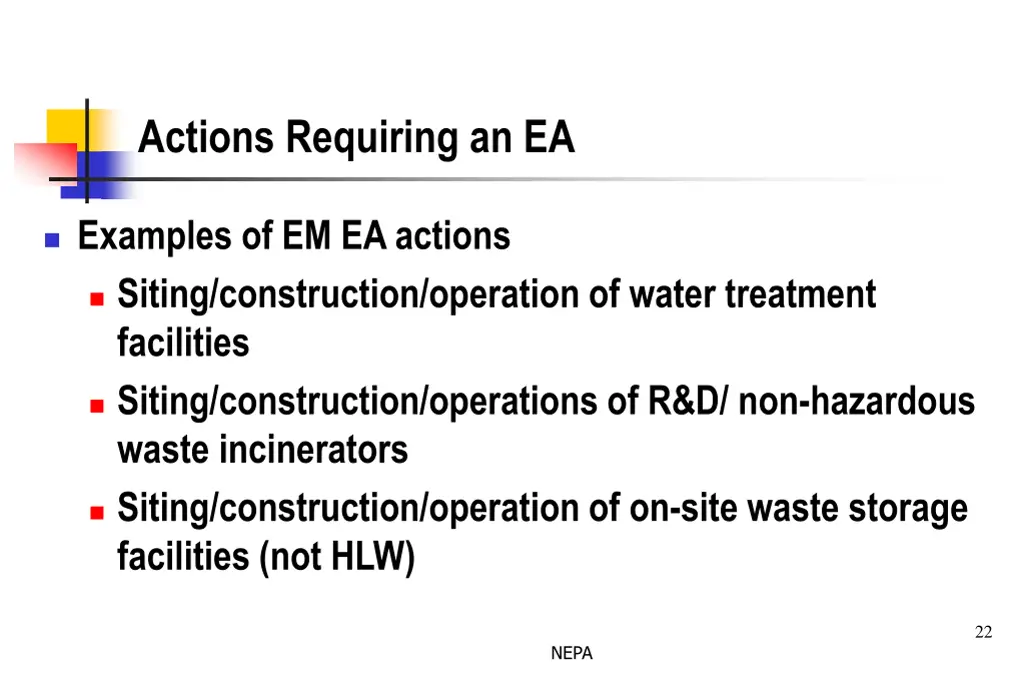 actions requiring an ea