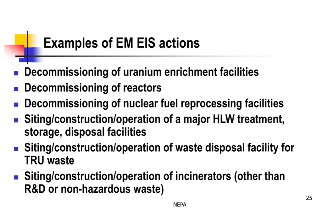 examples of em eis actions