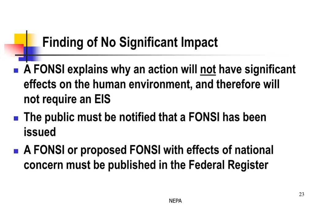 finding of no significant impact