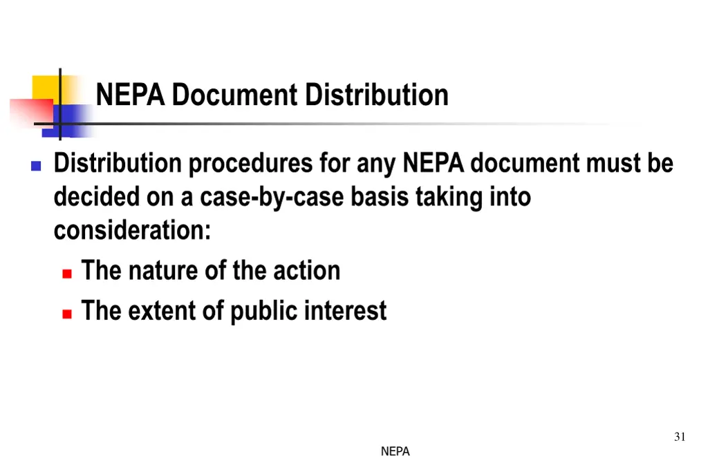 nepa document distribution