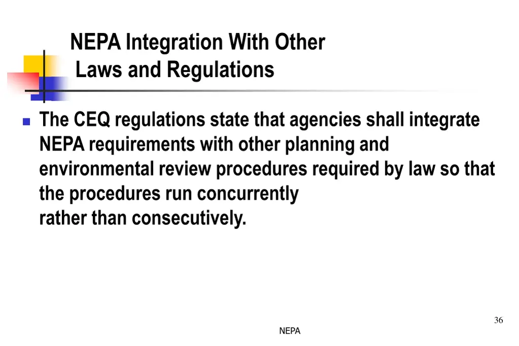 nepa integration with other laws and regulations