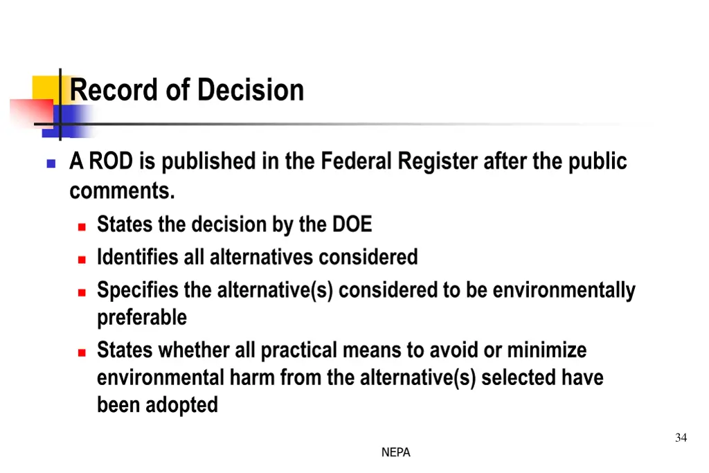 record of decision