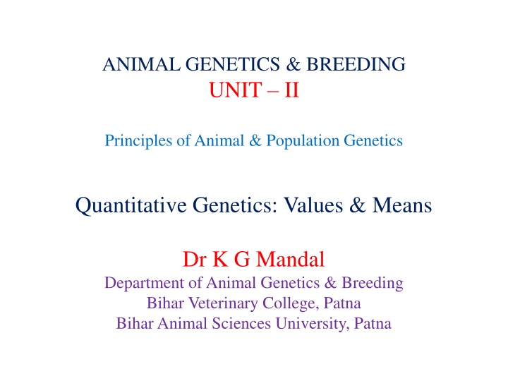 animal genetics breeding unit ii