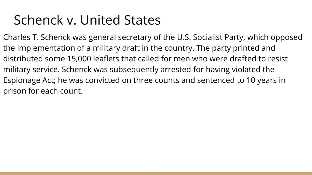schenck v united states charles t schenck