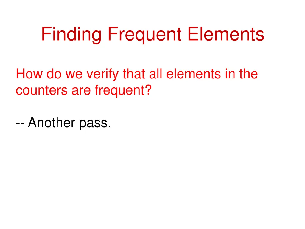 finding frequent elements